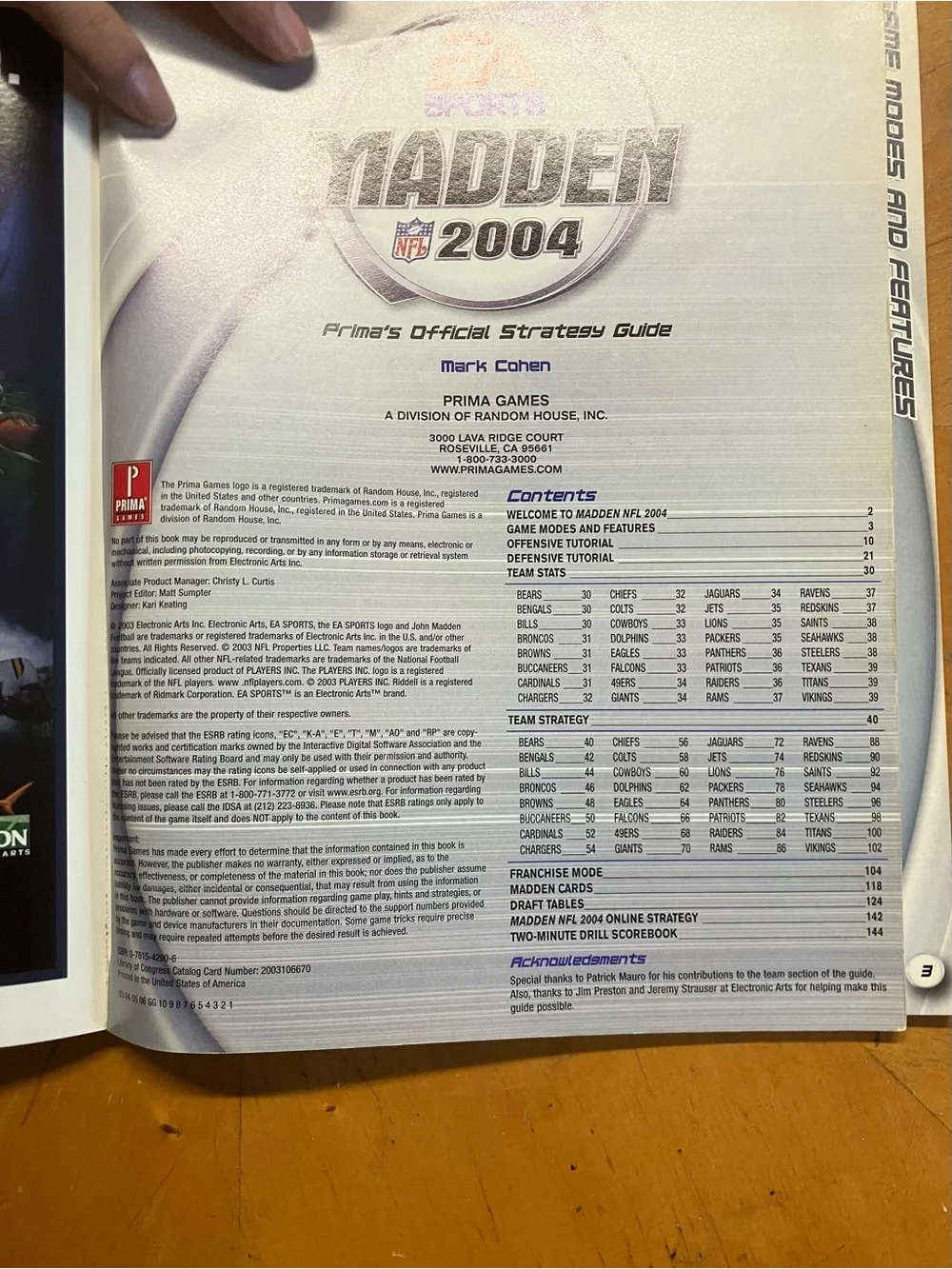 Madden NFL 2004 Prima Official Strategy Guide Book